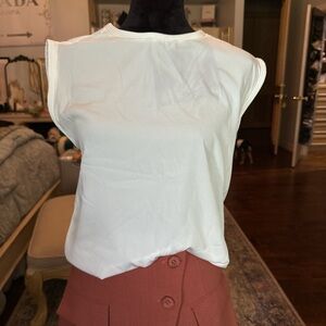 SFERRA Cream Sleeveless Crewneck Tank